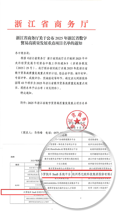 浙江省数字贸易高质量发展重点项目
